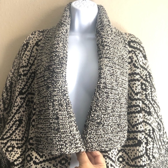 H&M Chunky Open Front Cardigan Dropped Shoulder Ribbed Knit Sweater Size L - Picture 3 of 12